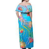 Under The Sea Scuba Diving Family Matching Off Shoulder Maxi Dress and Hawaiian Shirt Polynesian Pattern LT05 - Polynesian Pride