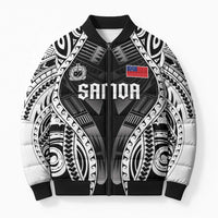 Personalised Remember Samoa Black Saturday Bomber Puffer Jacket Samoa Mo Samoa - Polynesian Pride