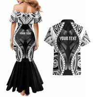 Personalised Remember Samoa Black Saturday Couples Matching Mermaid Dress and Hawaiian Shirt Samoa Mo Samoa LT05 - Polynesian Pride