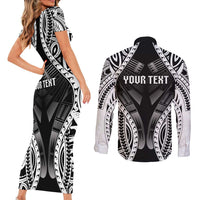 Personalised Remember Samoa Black Saturday Couples Matching Short Sleeve Bodycon Dress and Long Sleeve Button Shirt Samoa Mo Samoa - Polynesian Pride