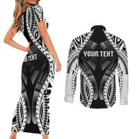 Personalised Remember Samoa Black Saturday Couples Matching Short Sleeve Bodycon Dress and Long Sleeve Button Shirt Samoa Mo Samoa LT05 - Polynesian Pride
