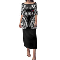 Personalised Remember Samoa Black Saturday Family Matching Puletasi and Hawaiian Shirt Samoa Mo Samoa LT05 Mom's Dress Black - Polynesian Pride