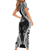 Personalised Remember Samoa Black Saturday Family Matching Short Sleeve Bodycon Dress and Hawaiian Shirt Samoa Mo Samoa LT05 - Polynesian Pride