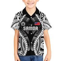 Personalised Remember Samoa Black Saturday Family Matching Short Sleeve Bodycon Dress and Hawaiian Shirt Samoa Mo Samoa LT05 Son's Shirt Black - Polynesian Pride