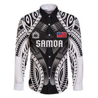 Personalised Remember Samoa Black Saturday Family Matching Tank Maxi Dress and Hawaiian Shirt Samoa Mo Samoa LT05 Dad's Shirt - Long Sleeve Black - Polynesian Pride