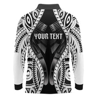 Personalised Remember Samoa Black Saturday Long Sleeve Polo Shirt Samoa Mo Samoa - Polynesian Pride