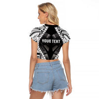 Personalised Remember Samoa Black Saturday Raglan Cropped T Shirt Samoa Mo Samoa LT05 - Polynesian Pride