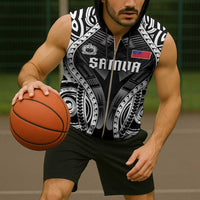 Personalised Remember Samoa Black Saturday Sleeveless Zip Hoodie Samoa Mo Samoa LT05 - Polynesian Pride