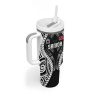 Personalised Remember Samoa Black Saturday Tumbler With Handle Samoa Mo Samoa LT05 - Polynesian Pride