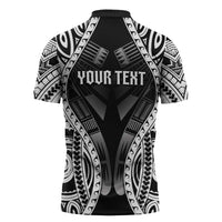Personalised Remember Samoa Black Saturday Zipper Polo Shirt Samoa Mo Samoa LT05 - Polynesian Pride