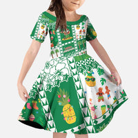 Norfolk Island Christmas Family Matching Long Sleeve Bodycon Dress and Hawaiian Shirt Festive Beach Vibes - Polynesian Pride