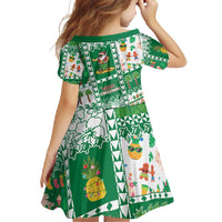 Norfolk Island Christmas Family Matching Long Sleeve Bodycon Dress and Hawaiian Shirt Festive Beach Vibes - Polynesian Pride