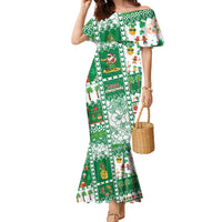 Norfolk Island Christmas Family Matching Mermaid Dress and Hawaiian Shirt Festive Beach Vibes - Polynesian Pride