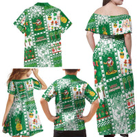 Norfolk Island Christmas Family Matching Off Shoulder Maxi Dress and Hawaiian Shirt Festive Beach Vibes - Polynesian Pride