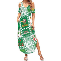Norfolk Island Christmas Family Matching Summer Maxi Dress and Hawaiian Shirt Festive Beach Vibes - Polynesian Pride