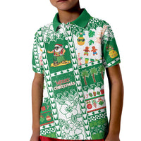 Norfolk Island Christmas Kid Polo Shirt Festive Beach Vibes LT05 Kid Green - Polynesian Pride