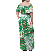 Norfolk Island Christmas Off Shoulder Maxi Dress Festive Beach Vibes - Polynesian Pride