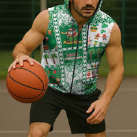 Norfolk Island Christmas Sleeveless Zip Hoodie Festive Beach Vibes LT05 - Polynesian Pride