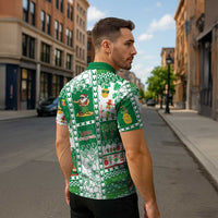 Norfolk Island Christmas Zipper Polo Shirt Festive Beach Vibes - Polynesian Pride