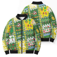 Pitcairn Islands Christmas Bomber Puffer Jacket Festive Beach Vibes - Polynesian Pride