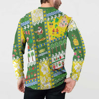 Pitcairn Islands Christmas Button Sweatshirt Festive Beach Vibes - Polynesian Pride