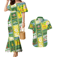 Pitcairn Islands Christmas Couples Matching Mermaid Dress and Hawaiian Shirt Festive Beach Vibes LT05 Colorful - Polynesian Pride
