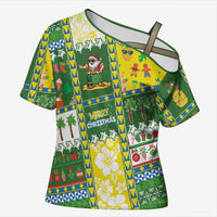 Pitcairn Islands Christmas Cross Shoulder Shirt Festive Beach Vibes LT05 Female Colorful - Polynesian Pride