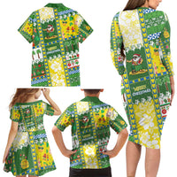 Pitcairn Islands Christmas Family Matching Long Sleeve Bodycon Dress and Hawaiian Shirt Festive Beach Vibes - Polynesian Pride