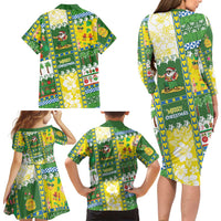 Pitcairn Islands Christmas Family Matching Long Sleeve Bodycon Dress and Hawaiian Shirt Festive Beach Vibes - Polynesian Pride