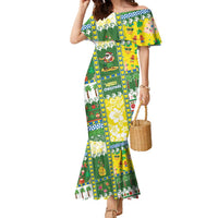 Pitcairn Islands Christmas Family Matching Mermaid Dress and Hawaiian Shirt Festive Beach Vibes - Polynesian Pride