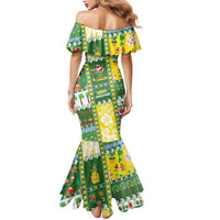 Pitcairn Islands Christmas Family Matching Mermaid Dress and Hawaiian Shirt Festive Beach Vibes - Polynesian Pride