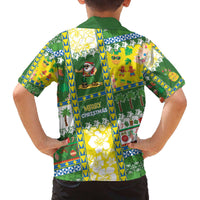 Pitcairn Islands Christmas Family Matching Off The Shoulder Long Sleeve Dress and Hawaiian Shirt Festive Beach Vibes - Polynesian Pride