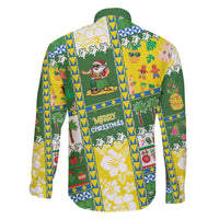 Pitcairn Islands Christmas Family Matching Off The Shoulder Long Sleeve Dress and Hawaiian Shirt Festive Beach Vibes - Polynesian Pride