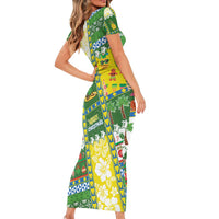 Pitcairn Islands Christmas Family Matching Short Sleeve Bodycon Dress and Hawaiian Shirt Festive Beach Vibes - Polynesian Pride