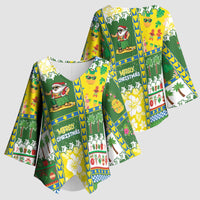 Pitcairn Islands Christmas Kimono Sleeve Blouse Festive Beach Vibes - Polynesian Pride