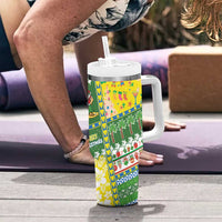 Pitcairn Islands Christmas Tumbler With Handle Festive Beach Vibes LT05 - Polynesian Pride
