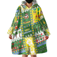 Pitcairn Islands Christmas Wearable Blanket Hoodie Festive Beach Vibes - Polynesian Pride