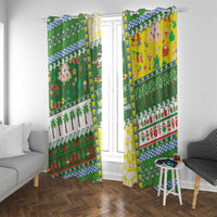 Pitcairn Islands Christmas Window Curtain Festive Beach Vibes - Polynesian Pride