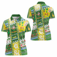 Pitcairn Islands Christmas Women Polo Shirt Festive Beach Vibes - Polynesian Pride