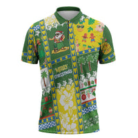 Pitcairn Islands Christmas Zipper Polo Shirt Festive Beach Vibes LT05 Colorful - Polynesian Pride