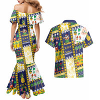 Tokelau Christmas Couples Matching Mermaid Dress and Hawaiian Shirt Festive Beach Vibes LT05 - Polynesian Pride