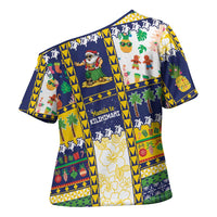 Tokelau Christmas Cross Shoulder Shirt Festive Beach Vibes - Polynesian Pride