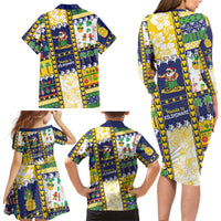 Tokelau Christmas Family Matching Long Sleeve Bodycon Dress and Hawaiian Shirt Festive Beach Vibes - Polynesian Pride