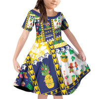 Tokelau Christmas Family Matching Off Shoulder Short Dress and Hawaiian Shirt Festive Beach Vibes - Polynesian Pride