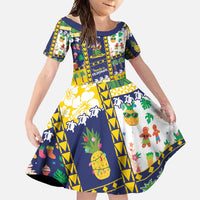Tokelau Christmas Family Matching Short Sleeve Bodycon Dress and Hawaiian Shirt Festive Beach Vibes - Polynesian Pride