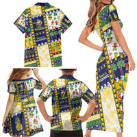 Tokelau Christmas Family Matching Short Sleeve Bodycon Dress and Hawaiian Shirt Festive Beach Vibes - Polynesian Pride