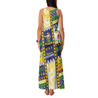 Tokelau Christmas Family Matching Tank Maxi Dress and Hawaiian Shirt Festive Beach Vibes - Polynesian Pride