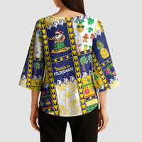 Tokelau Christmas Kimono Sleeve Blouse Festive Beach Vibes - Polynesian Pride