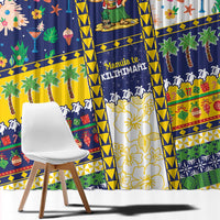 Tokelau Christmas Window Curtain Festive Beach Vibes - Polynesian Pride