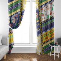 Tokelau Christmas Window Curtain Festive Beach Vibes - Polynesian Pride